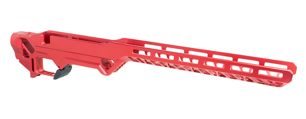 Timber Creek Outdoors Enforcer Rifle Chassis for Remington 700 Short Action, Red Aluminum ERCR7SAR