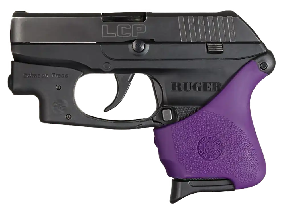 Hogue HandAll Hybrid Rubber Grip Sleeve for Ruger LCP with Crimson Trace, Purple Textured 18116