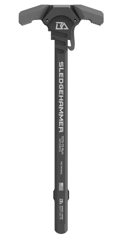 Breek Arms Sledgehammer AR-15/M16 Charging Handle, Gas-Reduction Ports, Gray 7075-T6 BRK6015MGRAY
