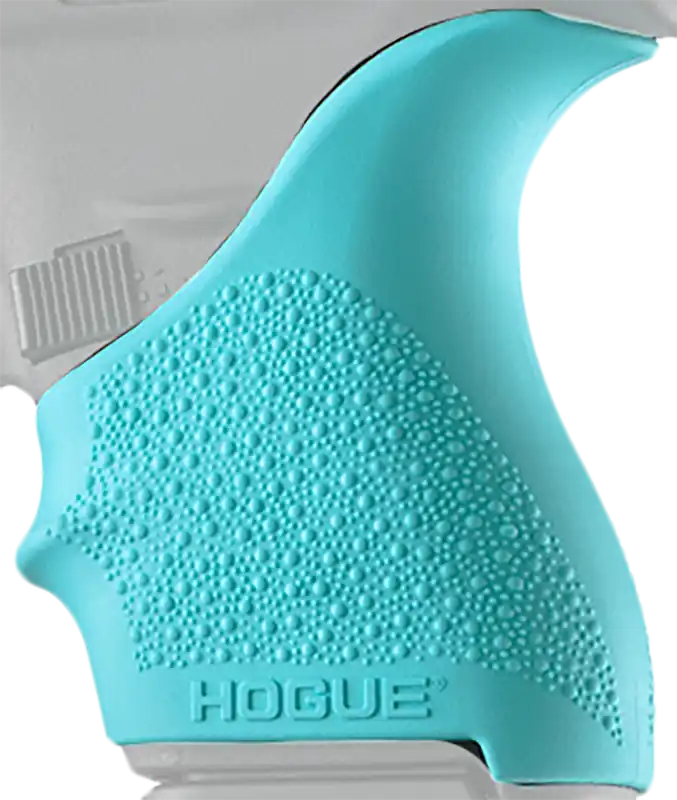 Hogue HandAll Beavertail Grip Sleeve for Glock 42/43 Textured Aqua Blue Rubber 18204