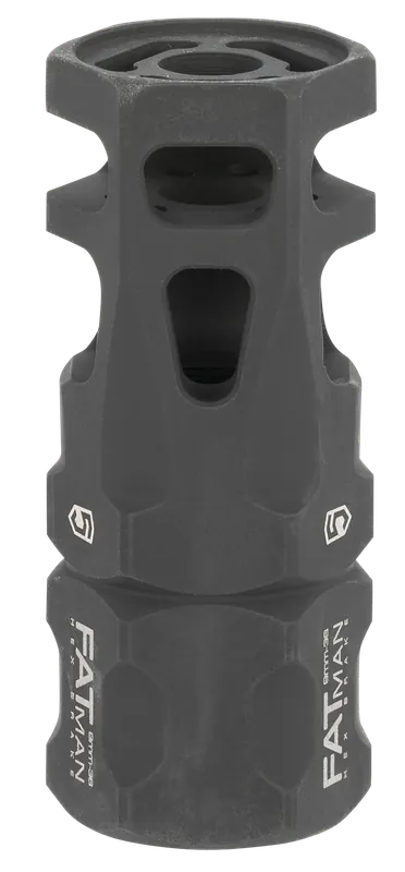 PHASE 5 WEAPON SYSTEMS FATman Hex Muzzle Brake, 1/2-36 TPI, 3in, Black Parkerized Steel FATMAN9MM