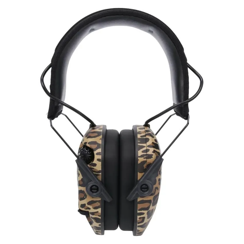 Leopard Print Razor Slim Electronic Ear Muffs by Walker‘s Game Ear