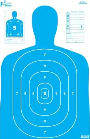 23 in. x 35 in. B27-E Blue Silhouette Target in 5 Pack by Pro-Shot
