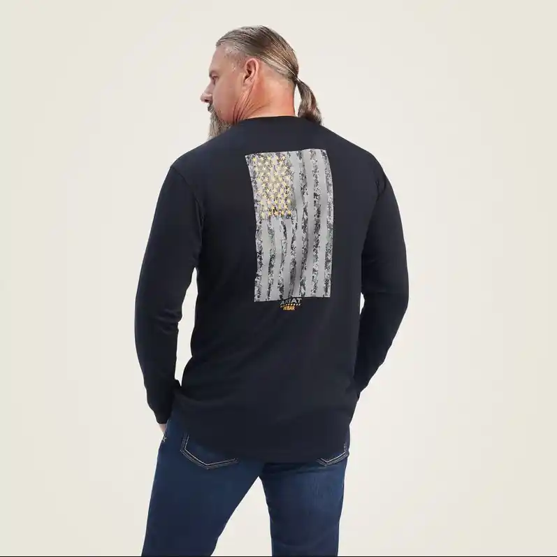 Workman Reflective Flag Long Sleeve Tee Shirt by Ariat