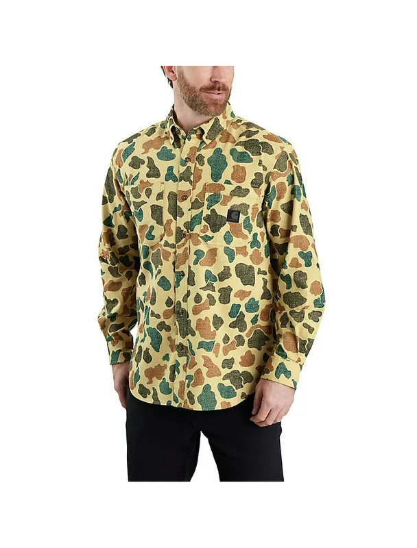 Relaxed Fit Midweight Long Sleeve Flannel Camo Shirt by Carhartt