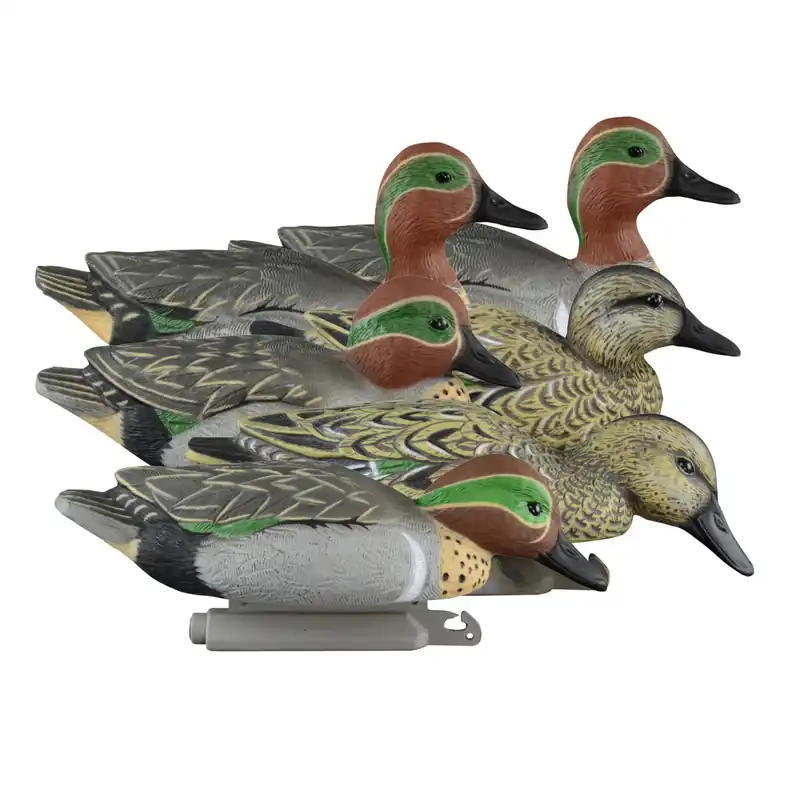 6 Pack Standard Foam Filled Green Wing Teal Duck Decoys by Higdon Outdoors