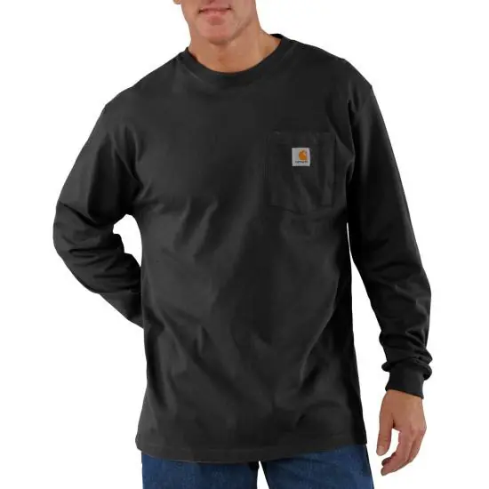Men‘s Loose Fit Heavyweight Pocket Long Sleeve Workwear Tee Shirt by Carhartt