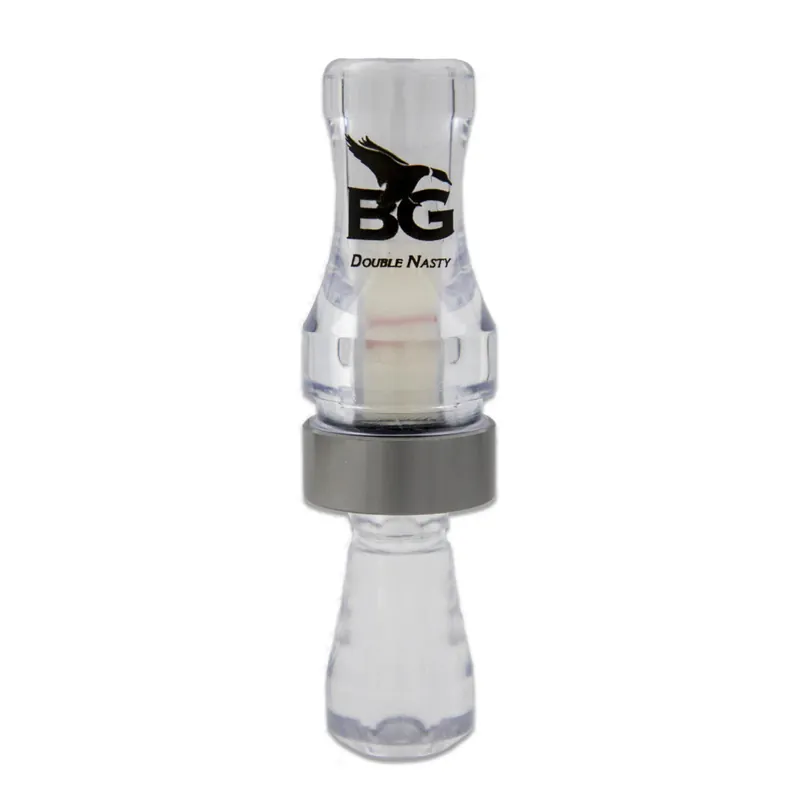 Clear Double Nasty Poly Double Reed Duck Call by Buck Gardner