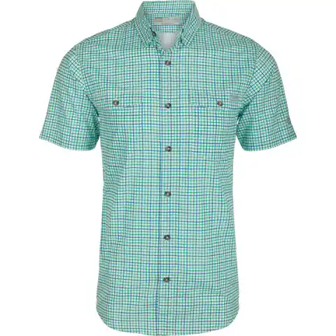 Men‘s Frat Tattersall Button Down Short Sleeve Shirt by Drake