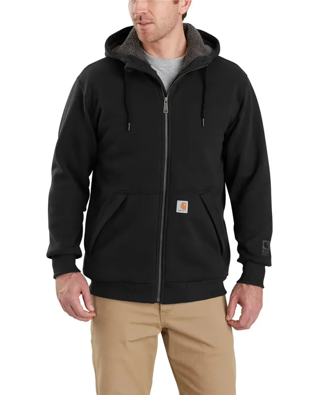 Men‘s Rain Defender Relaxed Fit Midweight Sherpa Lined Full Zip Hooded Sweatshirt by Carhartt