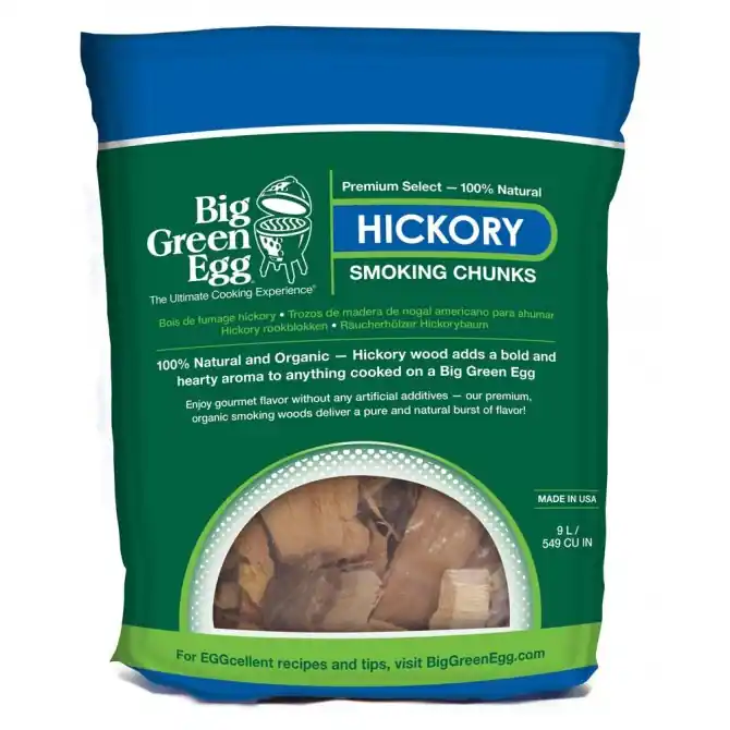 Premium Hickory Wood Smoking Chunks by Big Green Egg