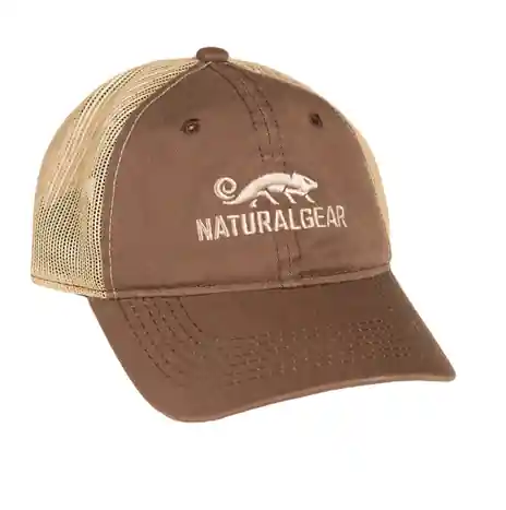 Brown Logo Mesh Back Cap by Natural Gear