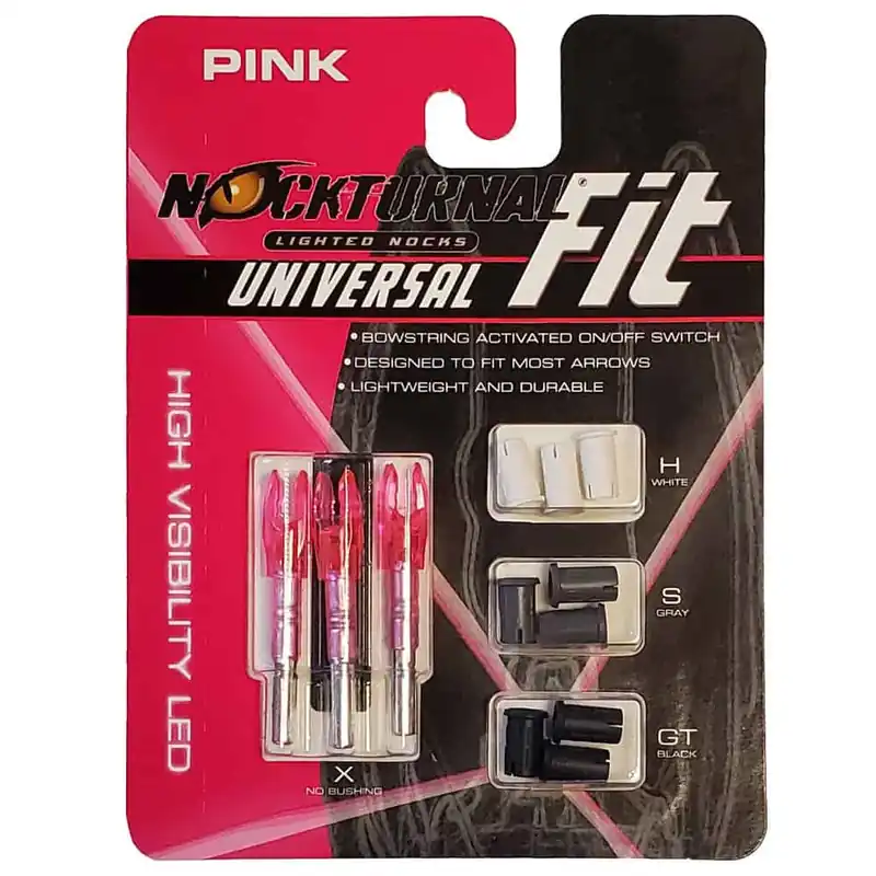 3 Pack Pink FIT Universal Size Lighted Nocks by Nockturnal