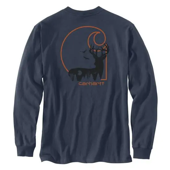 Loose Fit Heavy Weight Long Sleeve Hunt Graphic Tee Shirt by Carhartt
