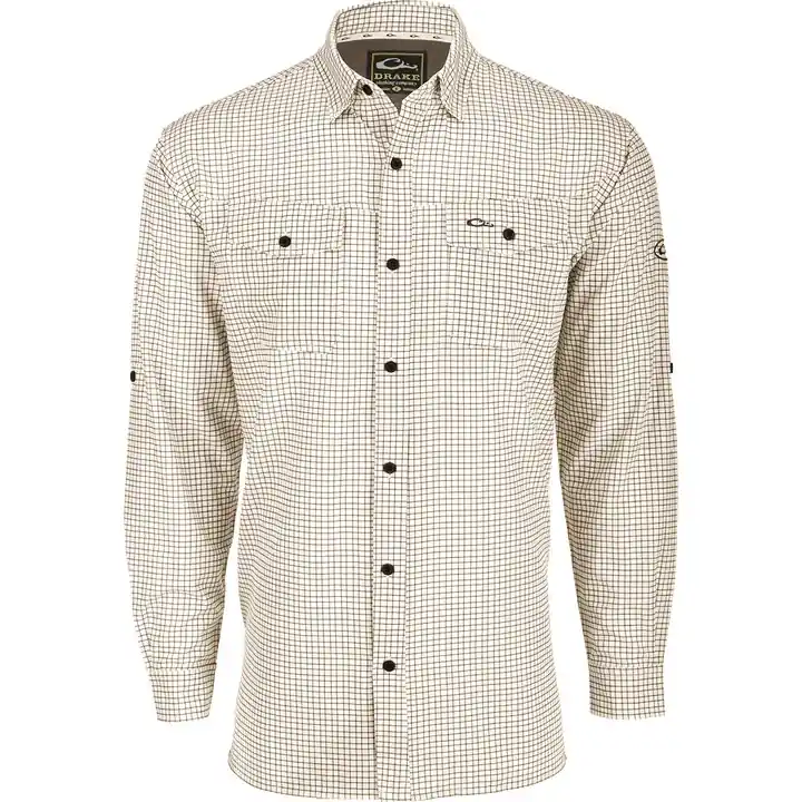 Travelers Minigrid Long Sleeve Shirt by Drake