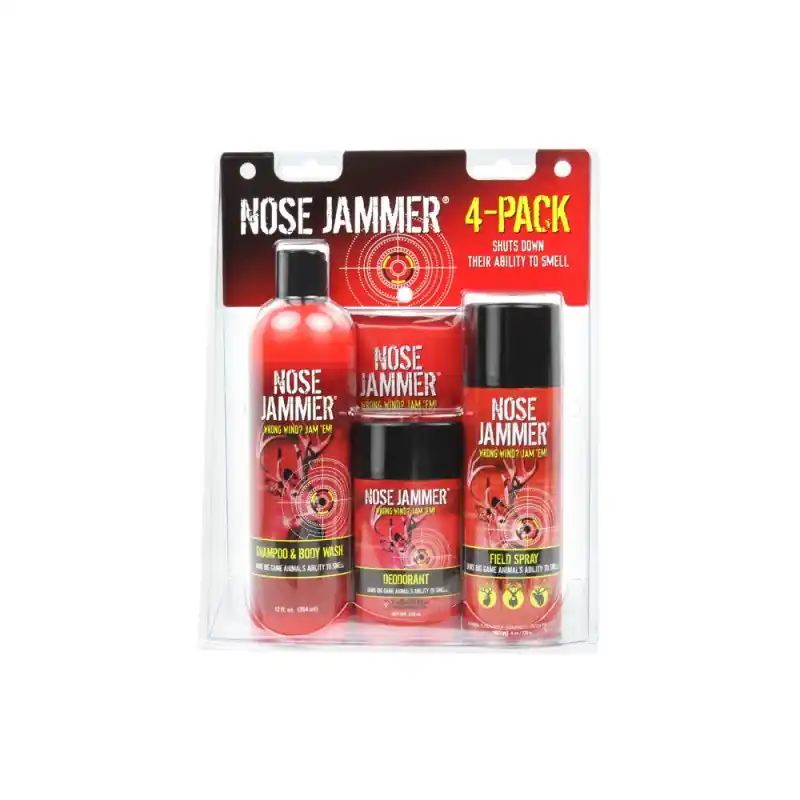 4-Pack Combo Kit of Shampoo and Deodorant by Nose Jammer