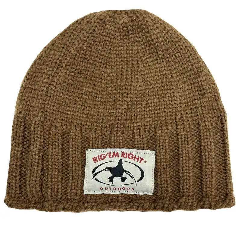 Men‘s Dirty Brown Knit Beanie by Rig Em Right