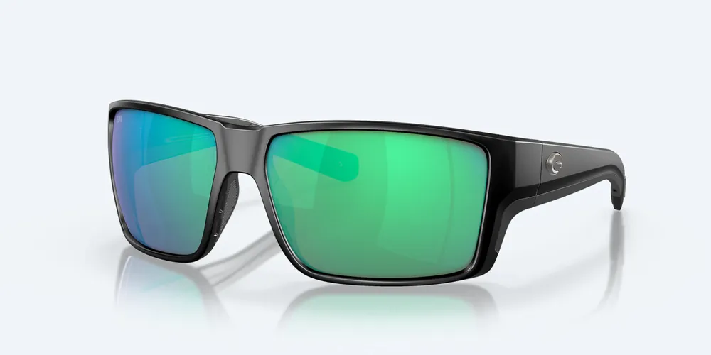 Reefton Pro Matte Black with Green Mirror Polarized Sunglasses by Costa Del Mar