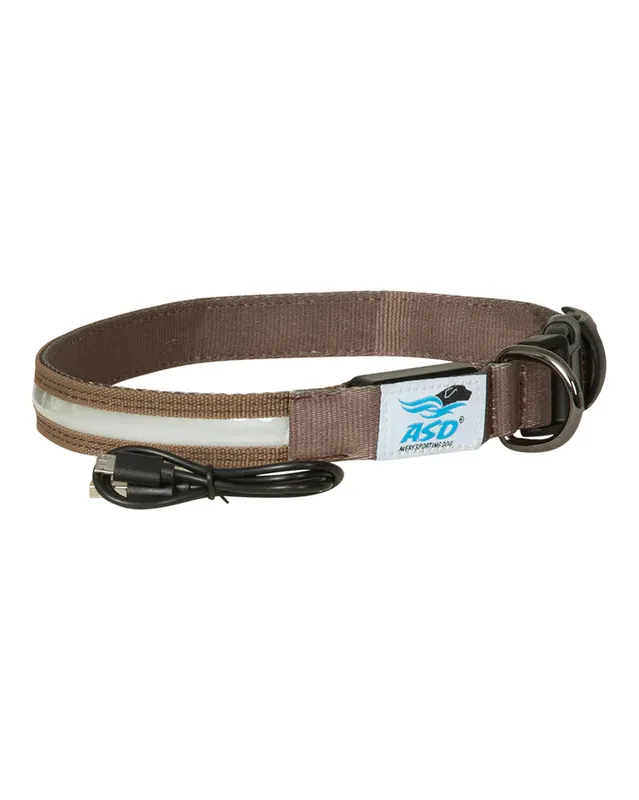 Large Marsh Brown Lighted Dog Collar by Avery