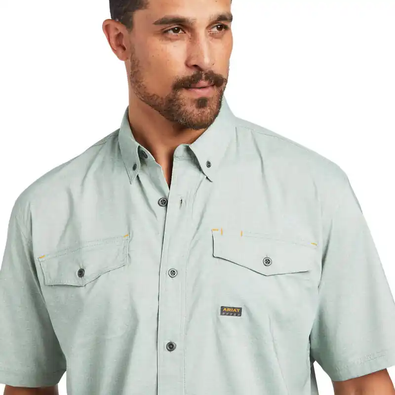 Rebar VentTek Work Short Sleeve Shirt in Green Bay by Ariat