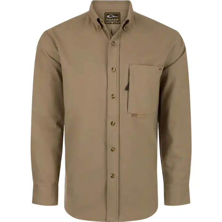 Autumn Brush Twill Solid Long Sleeve Shirt by Drake