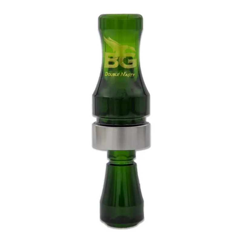 Camo Green Double Nasty Poly Double Reed Duck Call by Buck Gardner