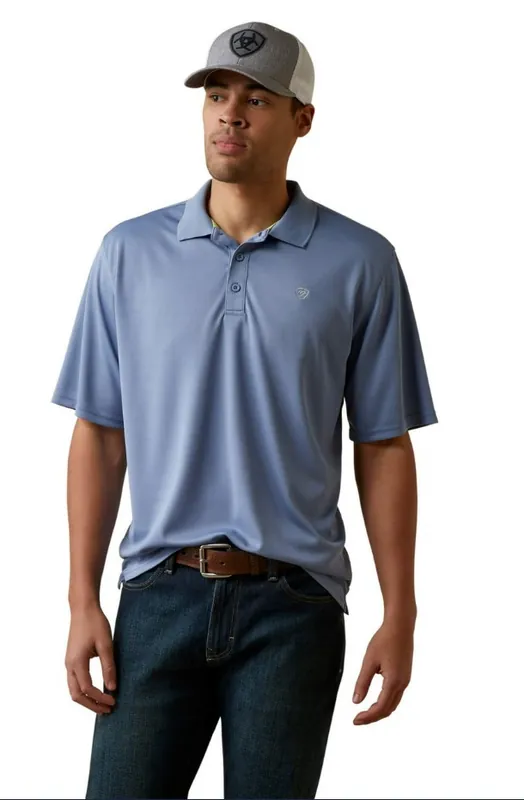 Tek Short Sleeve Polo Shirt in Stonewash by Ariat