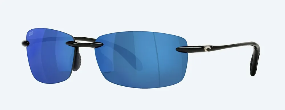 Ballast Shiny Black Sunglasses with Blue Mirror Polarized Polycarbonate by Costa Del Mar