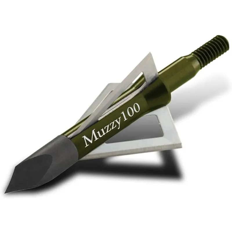 100 Grain 3 Blade Screw In Broadheads by Muzzy