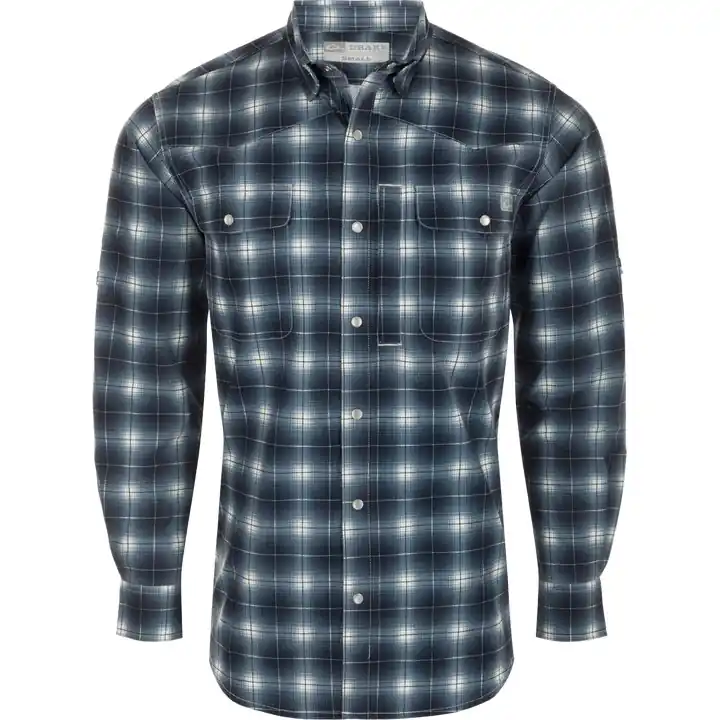Cinco Ranch Western Fall Plaid Long Sleeve Short by Drake