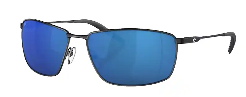 Turret Matte Black Blue Mirror Polarized Polycarbonate Sunglasses by Costa Del Mar