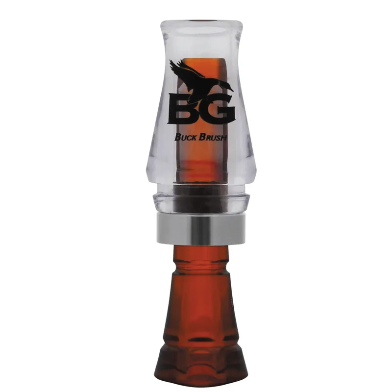 Clear/Bourbon Buck Brush Single Reed Poly Duck Call by Buck Gardner
