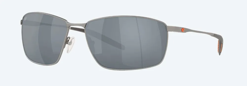 Turret Matte Silver with Gray Silver Mirror Polarized Polycarbonate Sunglasses by Costa Del Mar