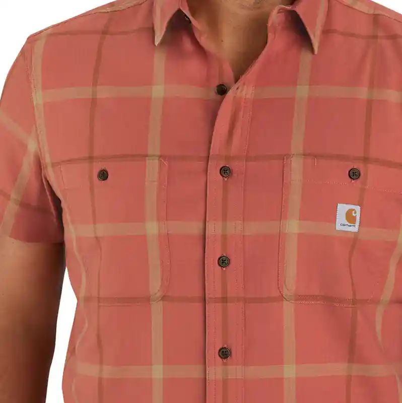 Rugged Flex Relaxed Fit Light Weight Short Sleeve Plaid Shirt by Carhartt