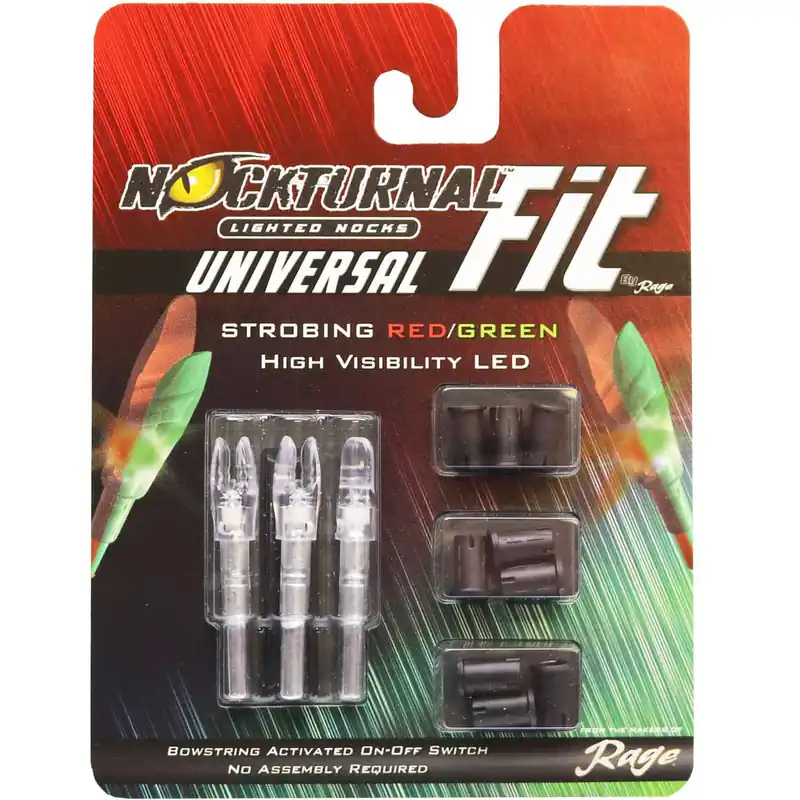 3 Pack Red & Green Strobing FIT Universal Size Lighted Nocks by Nockturnal