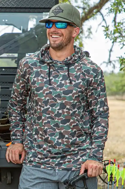 Performance Hoodie in Throwback Camo by Burleo