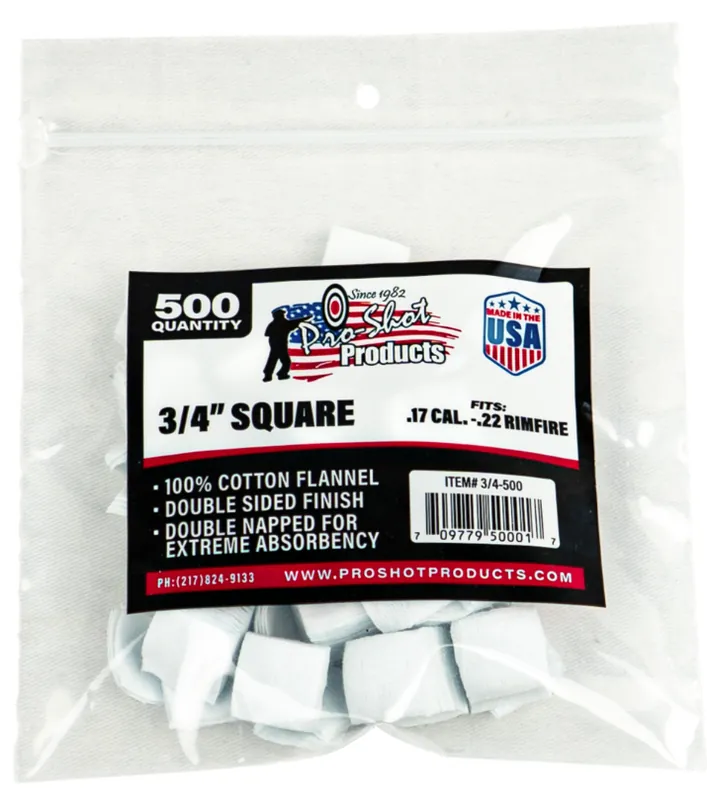 17 22cal 3/4" Square Patches by Proshot