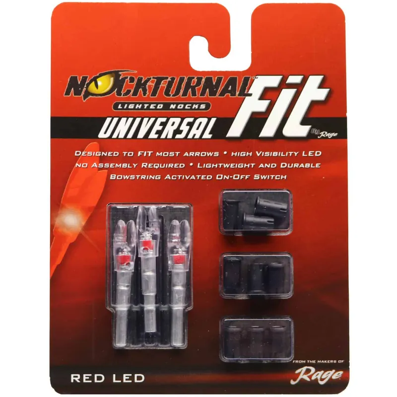 3 Pack Red FIT Universal Size Lighted Nocks by Nockturnal