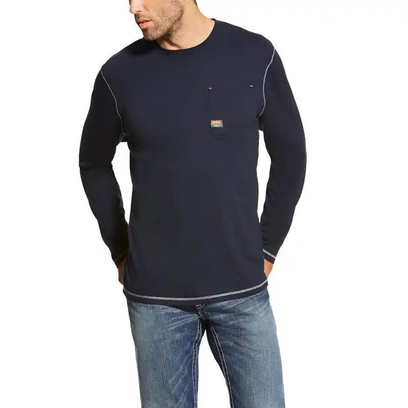 Ariat Navy Rebar Workman L/S Tee