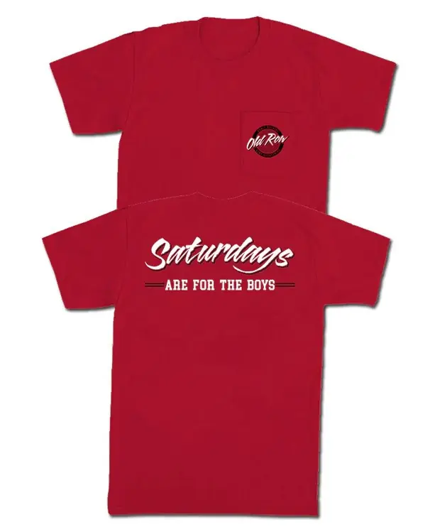 Saturdays Red/Black Pocket Tee Shirt by Old Row