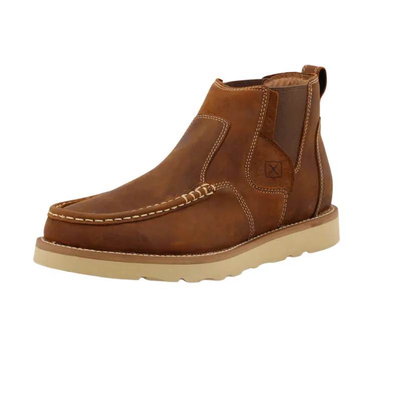 Men‘s 4 Inch Chelsea Wedge Sole Leather Slip On Boots by Twisted X