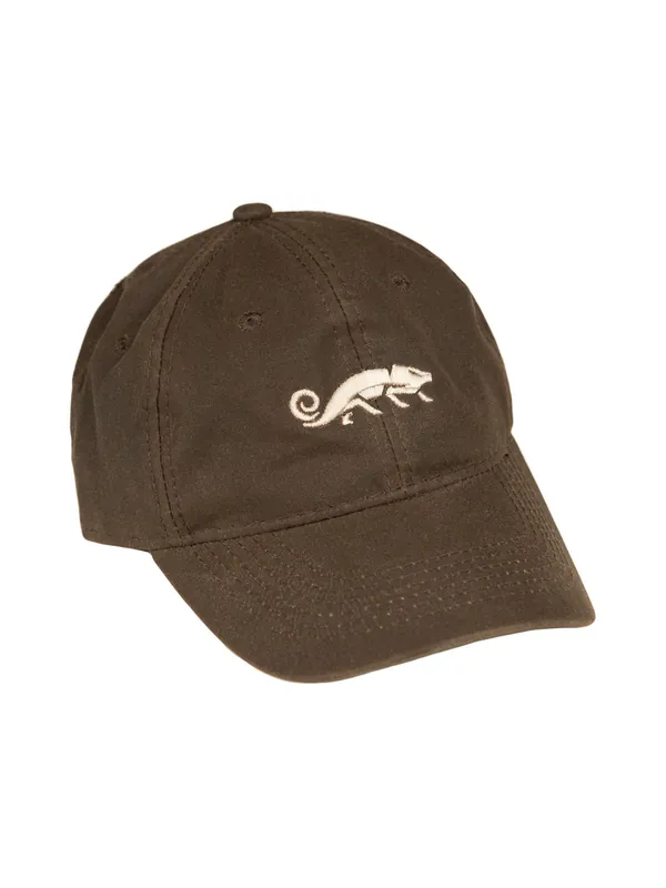 6 Panel Waxed Cotton Logo Cap in Brown By Natural Gear