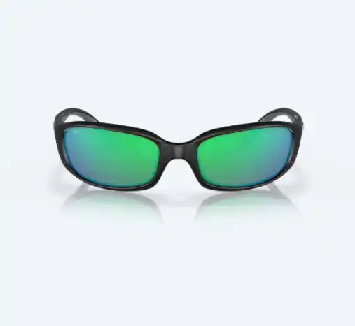 Brine Matte Black Frames with Green Mirror Lenses Polarized Sunglasses by Costa Del Mar