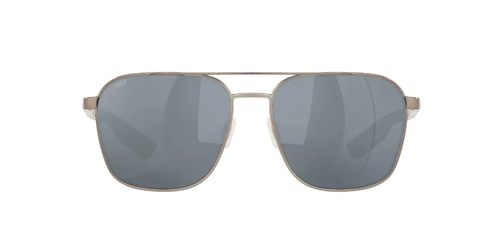 Wader Sunglasses with Brushed Gunmetal Frames and Gray Silver Mirror Polarized Polycarbonate Lenses by Costa Del Mar