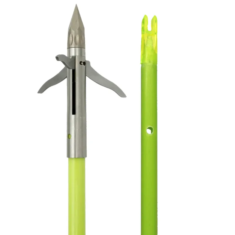 Muzzy Iron 3-Blade with Chartreuse Arrow