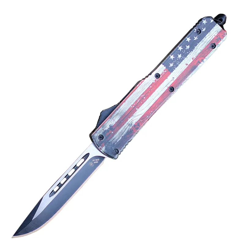 Slim US Flag Out the Front Knife by Templar