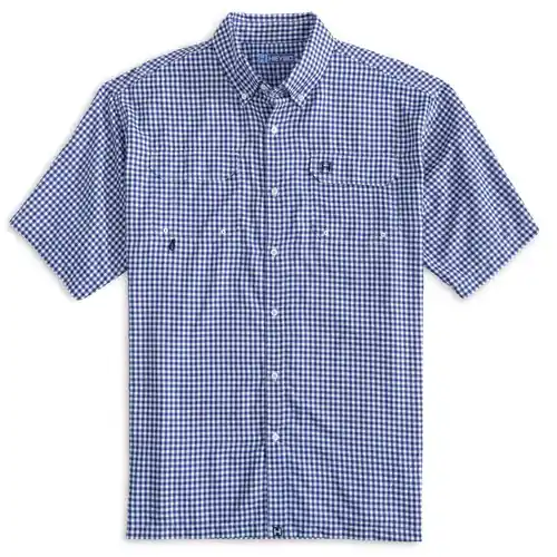 The Beaufort Short Sleeve in Gingham Royal and White by Heybo
