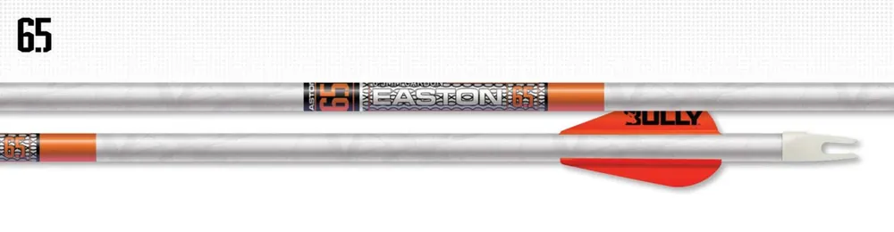 6.5mm Whiteout Arrow Shaft with 2 inch Bully Vanes by Easton Archery