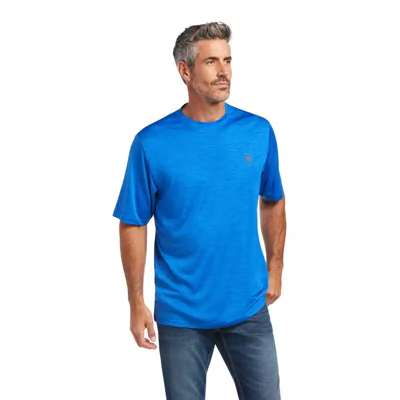 Charger Shield Short Sleeve Tee Shirt in Cerulean Blue by Ariat