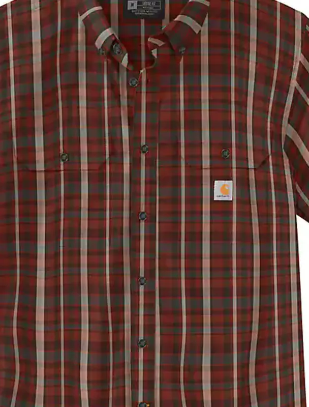 Rugged Flex Loose Fit Medium Weight Short Sleeve Plaid Shirt by Carhartt